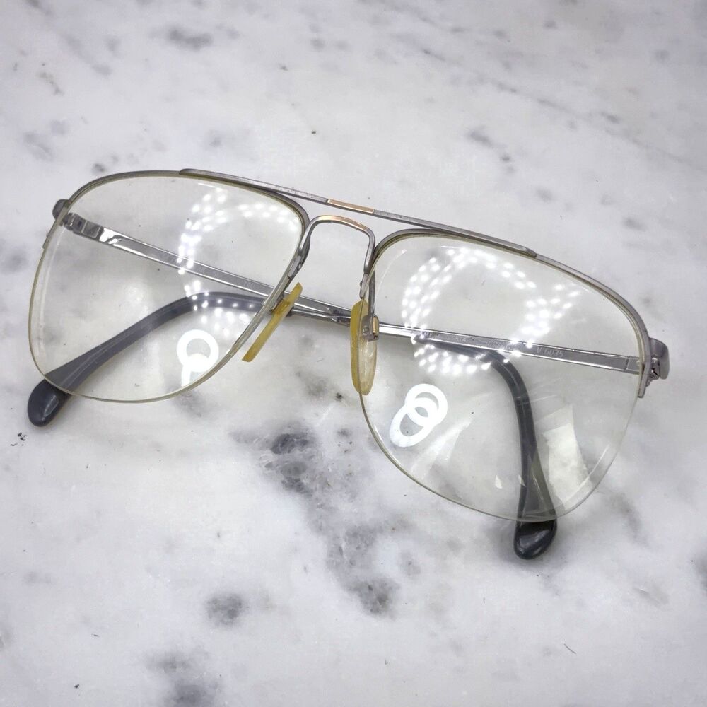 Vintage Silhouette V 6035 Austria M 7011 Half-Rim Aviator Eyeglasses Frames Only